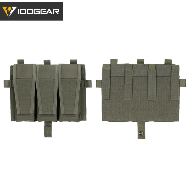 IDOGEAR Detachable Flap Flat Triple Mag Pouch 5.56 M4 MOLLE Panel Airsoft Ammo Pouch Tactical Equipment 35106-IDOGEAR INDUSTRIAL