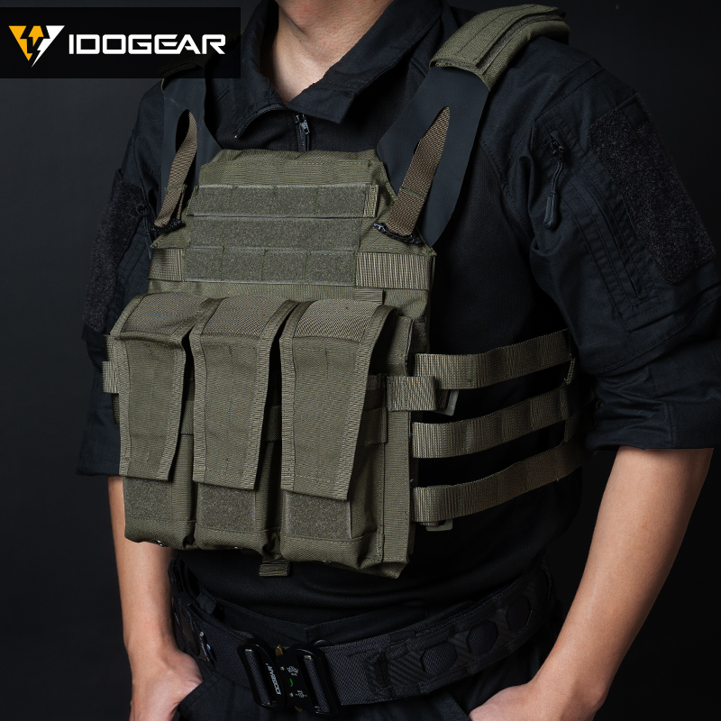 IDOGEAR Triple Utility Pouch for 5.56mm Detachable‑Flap MOLLE Hook&loop 35106