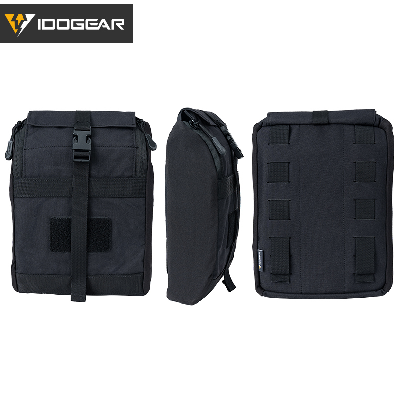 IDOGEAR Tactical Multi-Function Pouch for Tactical Vest Airsoft Military Molle Zipper Pack Pouch Bag 500D 35109-IDOGEAR INDUSTRIAL