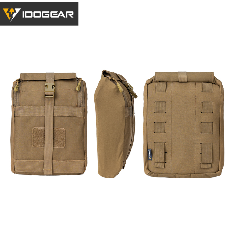 IDOGEAR Tactical Multi-Function Pouch for Tactical Vest Airsoft Military Molle Zipper Pack Pouch Bag 500D 35109-IDOGEAR INDUSTRIAL