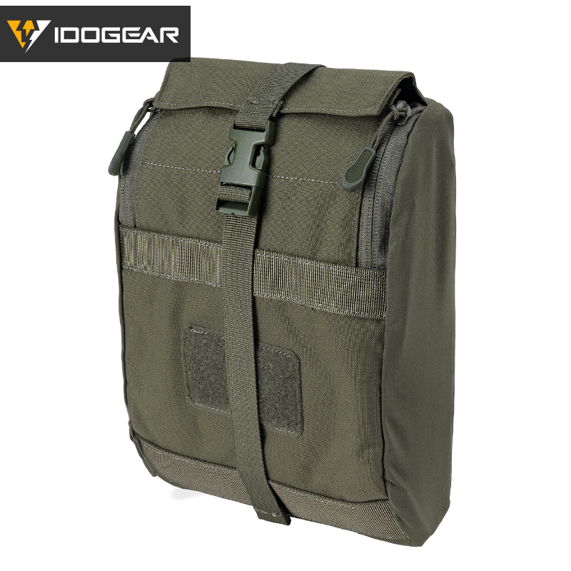 IDOGEAR Tactical Multi-Function Pouch for Tactical Vest Airsoft Military Molle Zipper Pack Pouch Bag 500D 35109-IDOGEAR INDUSTRIAL