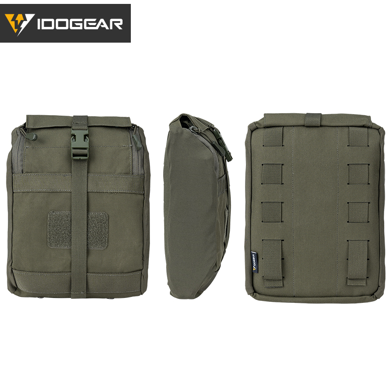 IDOGEAR Tactical Multi-Function Pouch for Tactical Vest Airsoft Military Molle Zipper Pack Pouch Bag 500D 35109-IDOGEAR INDUSTRIAL