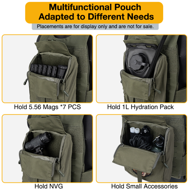 IDOGEAR GP General Bag GP Tactical Multi-Function Pouch for Tactical Vest Molle Zipper Pack Pouch Bag 500D  35109