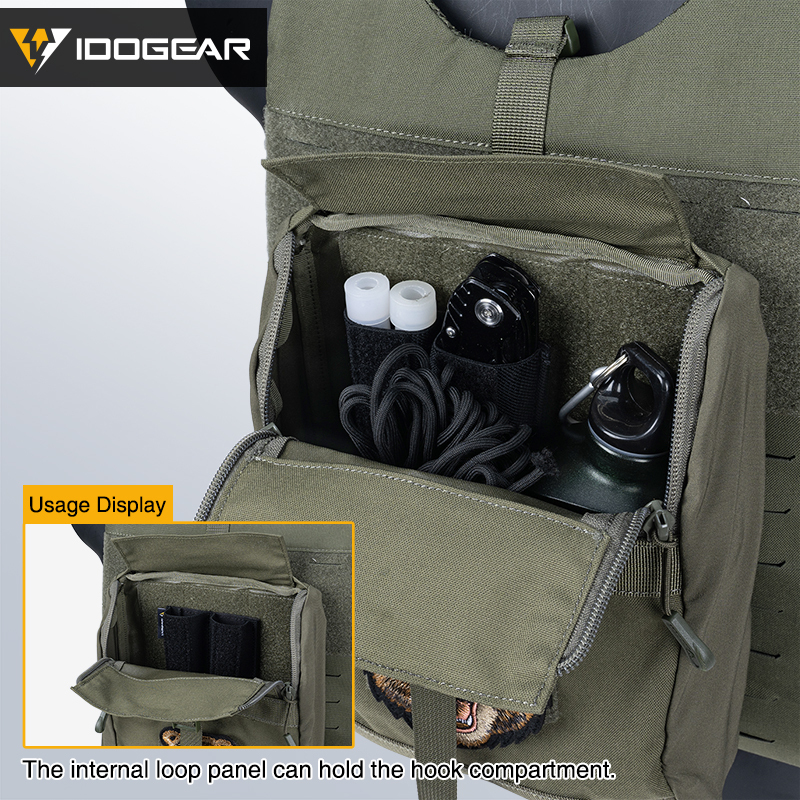 IDOGEAR GP General Bag GP Tactical Multi-Function Pouch for Tactical Vest Molle Zipper Pack Pouch Bag 500D 35109