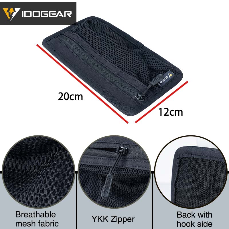 IDOGEAR Tactical Zipper Bag Compartment Pouch Inner Hook & Loop Divided Mesh Causal Pouch 35112