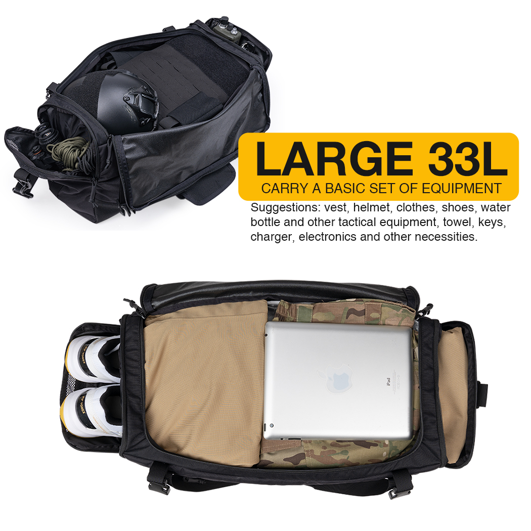 IDOGEAR Tactical Deployment Bag 33L Capacity Sports Crossbody Bag Outdoor Hiking Shoes Bag 35117