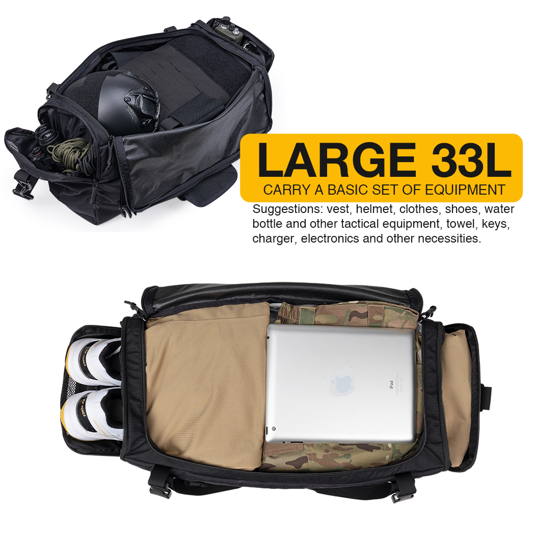 IDOGEAR Tactical Deployment Bag 33L Capacity Sports Crossbody Bag Outdoor Hiking Shoes Bag 35117