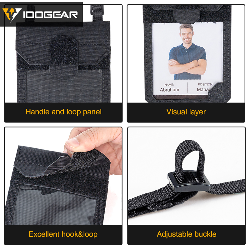 IDOGEAR Tactical ID Card Holder Credit Card Wallet Neck Lanyard ID Holder Card 35119