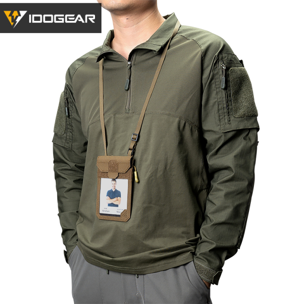 IDOGEAR Tactical ID Card Holder Credit Card Wallet Neck Lanyard ID Holder Card 35119