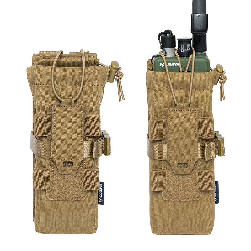 IDOGEAR Tactical Radio Pouch Walkie Talkie Holder PRC148/152 MOLLE MBITR V3 Camo 35120