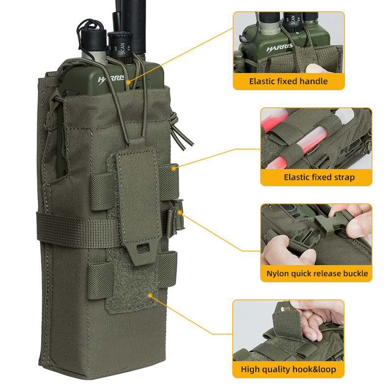 IDOGEAR Tactical Radio Pouch Walkie Talkie Holder PRC148/152 MOLLE MBITR V3 Camo 35120