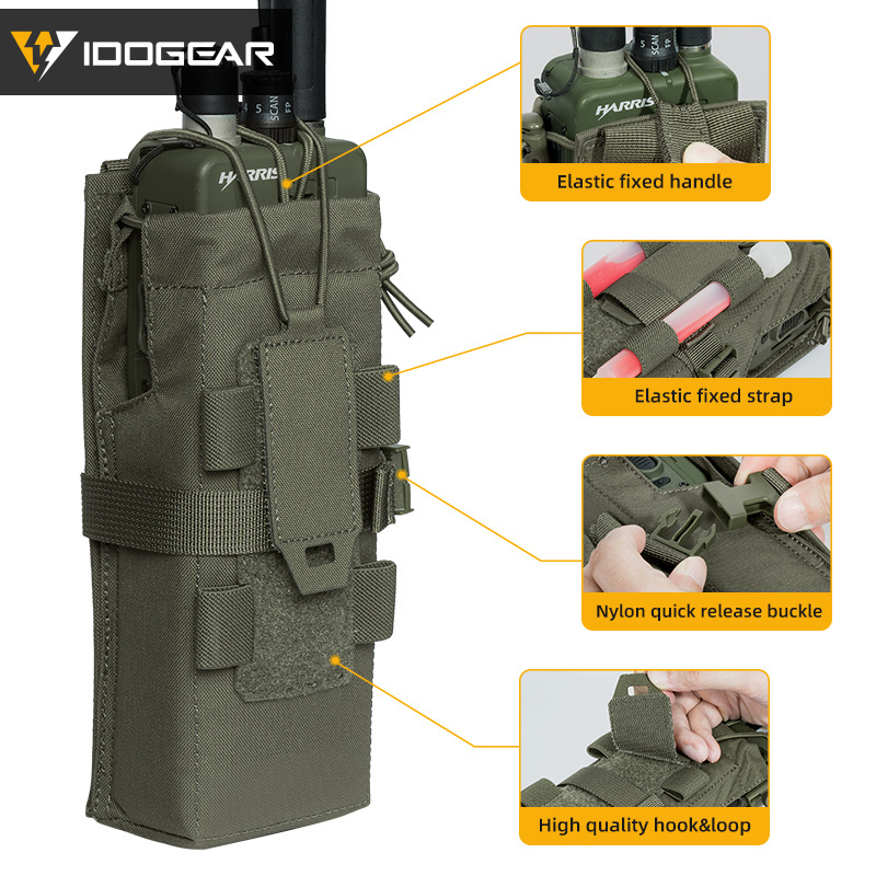 IDOGEAR Tactical Radio Pouch Walkie Talkie Holder PRC148/152 MOLLE MBITR V3 35120