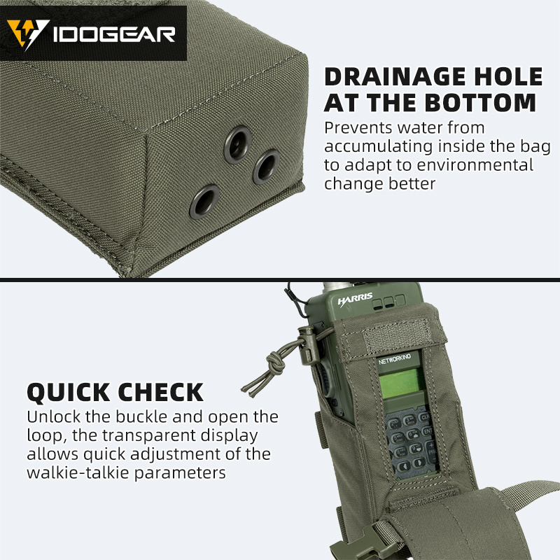IDOGEAR Tactical Radio Pouch Walkie Talkie Holder PRC148/152 MOLLE MBITR V3 35120