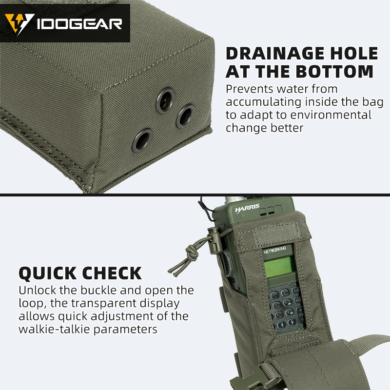 IDOGEAR Tactical Radio Pouch Walkie Talkie Holder PRC148/152 MOLLE MBITR V3 35120