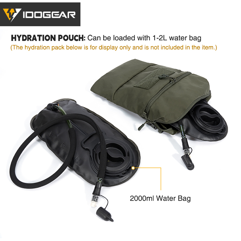 IDOGEAR Tactical 2L Hydration Pack Hydration Backpack Assault Water Bag Hunting 35121