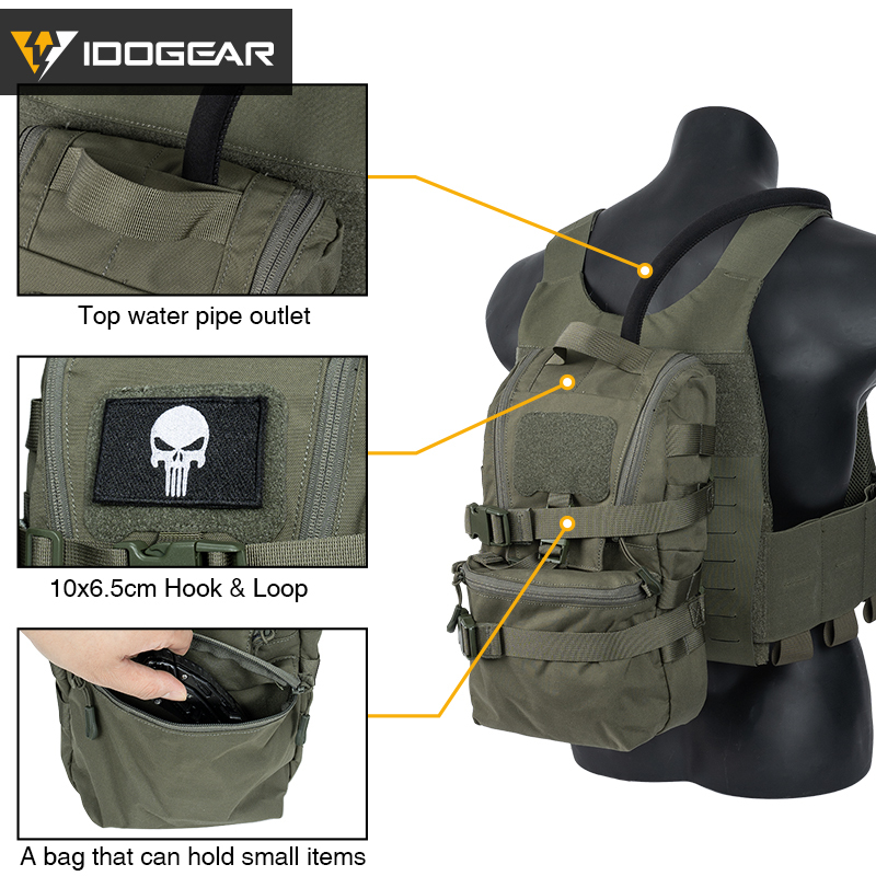 IDOGEAR Tactical G2 Mini Hydration Backpack Lightweight MOLLE Multifunction Outdoors Bag 35124
