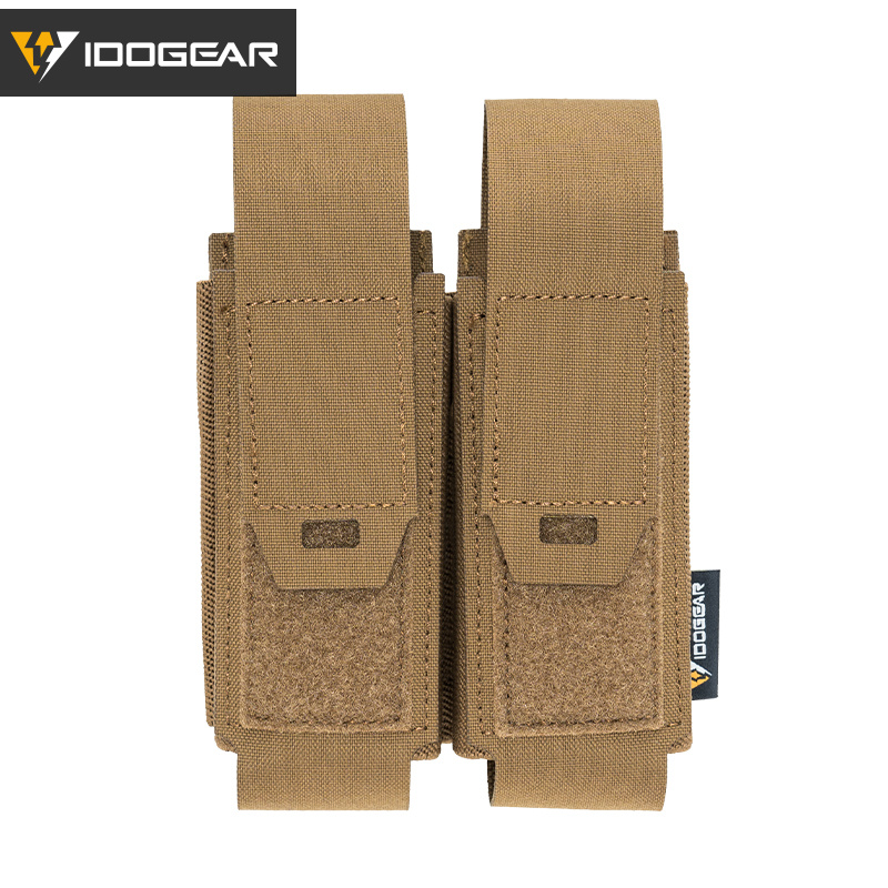 IDOGEAR Tactical Pouch Double MOLLE Belt Bag Detachable Flip Top Pouch 35130