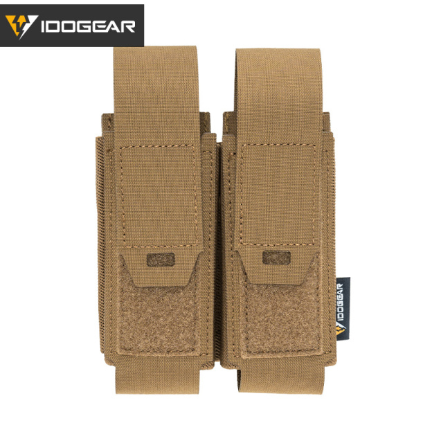 IDOGEAR Tactical Pouch Double MOLLE Belt Bag Detachable Flip Top Pouch 35130