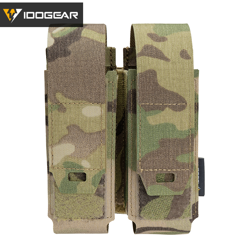 IDOGEAR Double Tool Pouch MOLLE Storage Holder Adjustable Hook&Loop for Outdoor Vest Belt Gear 35130