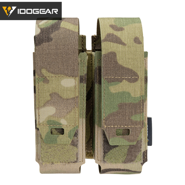 IDOGEAR Double Tool Pouch MOLLE Storage Holder Adjustable Hook&Loop for Outdoor Vest Belt Gear 35130