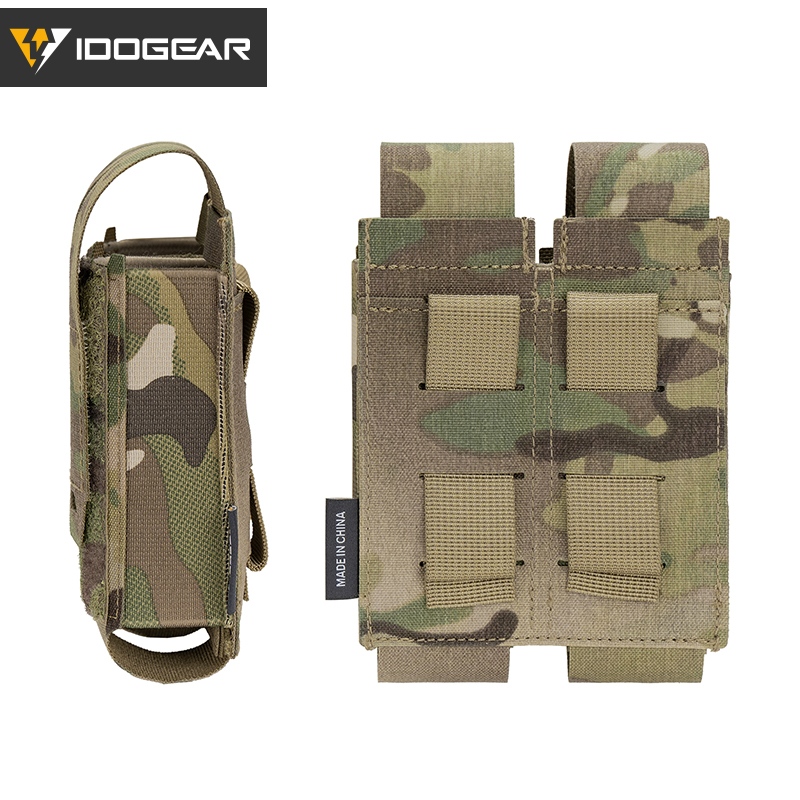 IDOGEAR Double Tool Pouch MOLLE Storage Holder Adjustable Hook&Loop for Outdoor Vest Belt Gear 35130