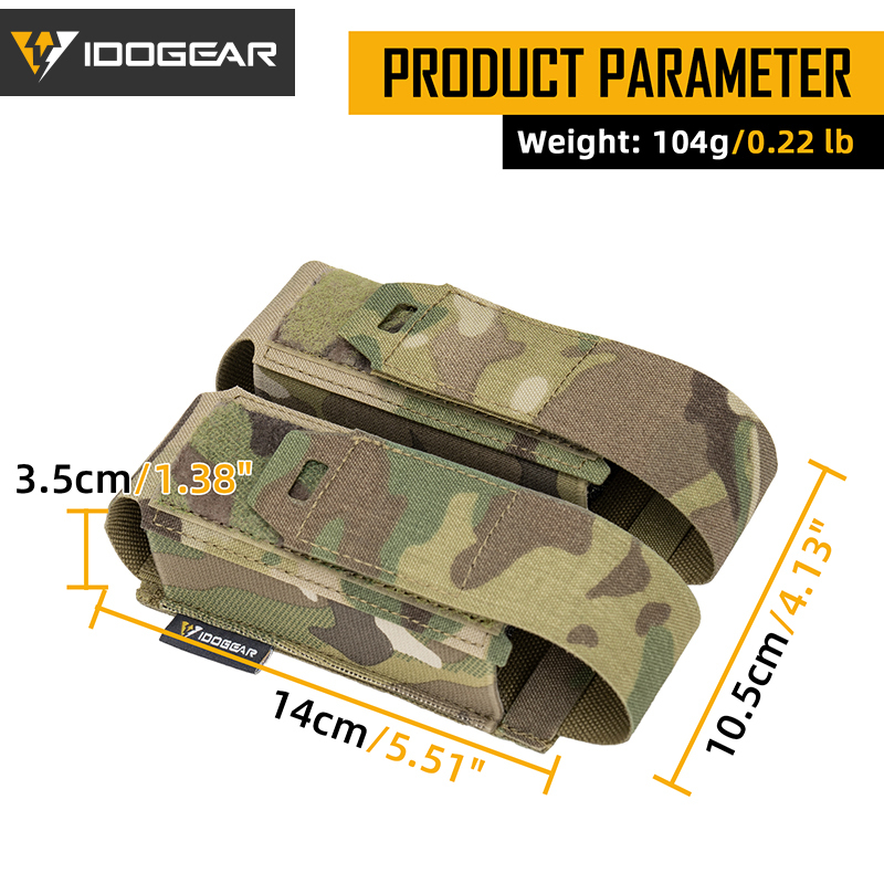 IDOGEAR Double Tool Pouch MOLLE Storage Holder Adjustable Hook&Loop for Outdoor Vest Belt Gear 35130