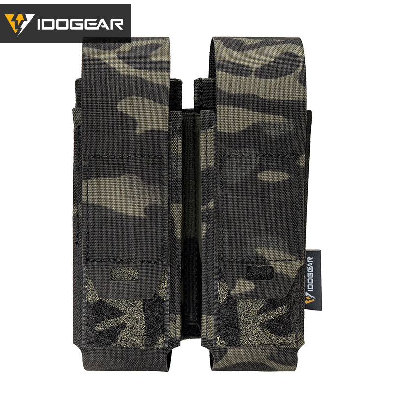 IDOGEAR Double Tool Pouch MOLLE Storage Holder Adjustable Hook&Loop for Outdoor Vest Belt Gear 35130