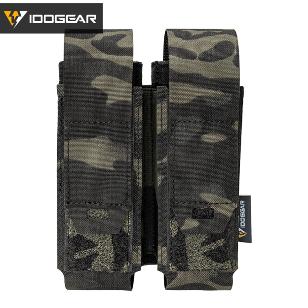 IDOGEAR Double Tool Pouch MOLLE Storage Holder Adjustable Hook&Loop for Outdoor Vest Belt Gear 35130