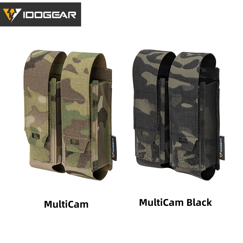 IDOGEAR Double Tool Pouch MOLLE Storage Holder Adjustable Hook&Loop for Outdoor Vest Belt Gear 35130