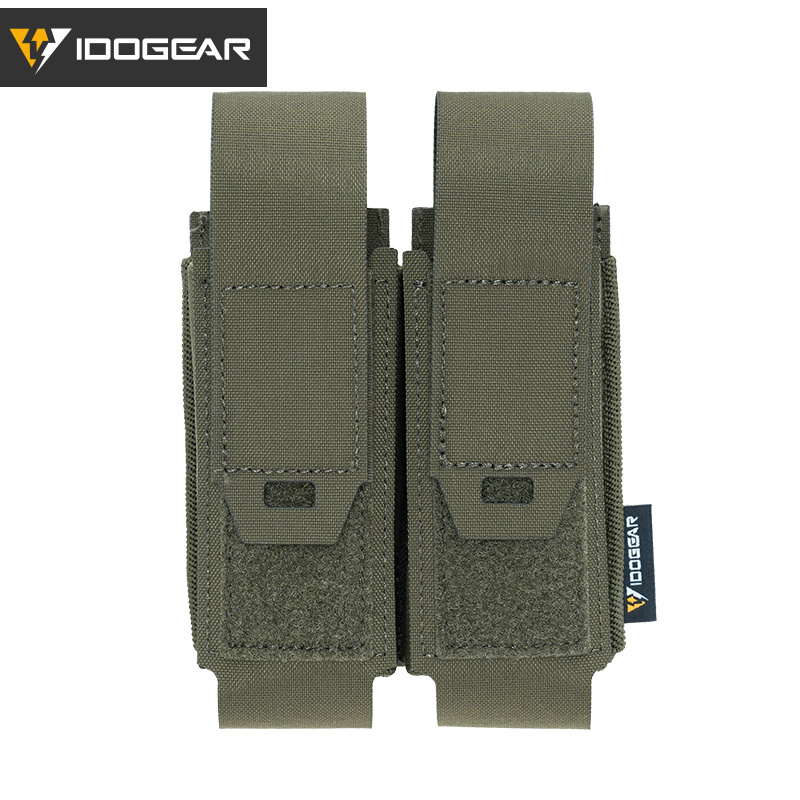 IDOGEAR Tactical Pouch Double MOLLE Belt Bag Detachable Flip Top Pouch 35130