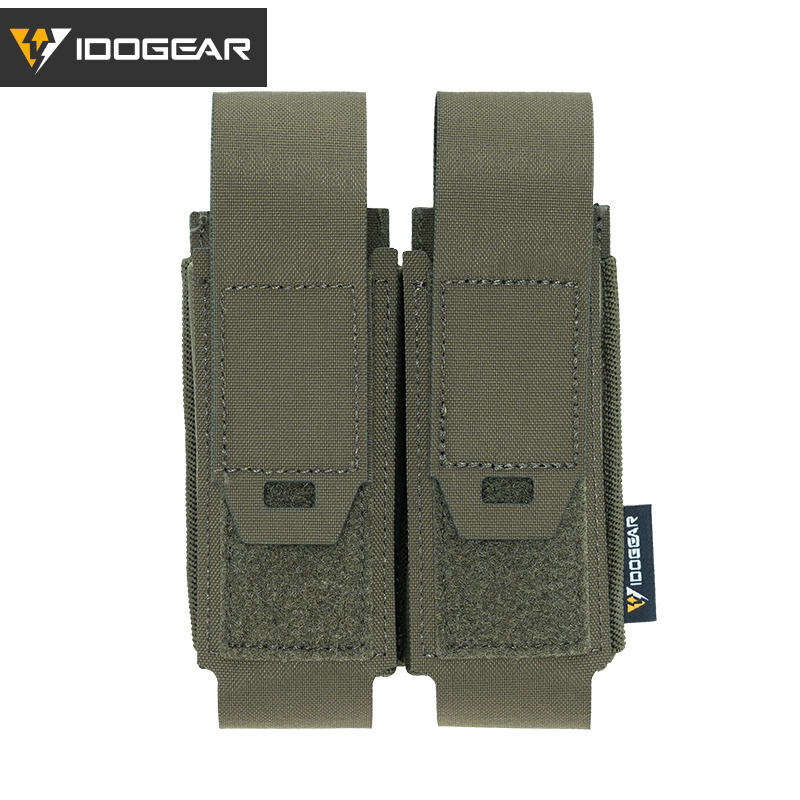 IDOGEAR Tactical Pouch Double MOLLE Belt Bag Detachable Flip Top Pouch 35130