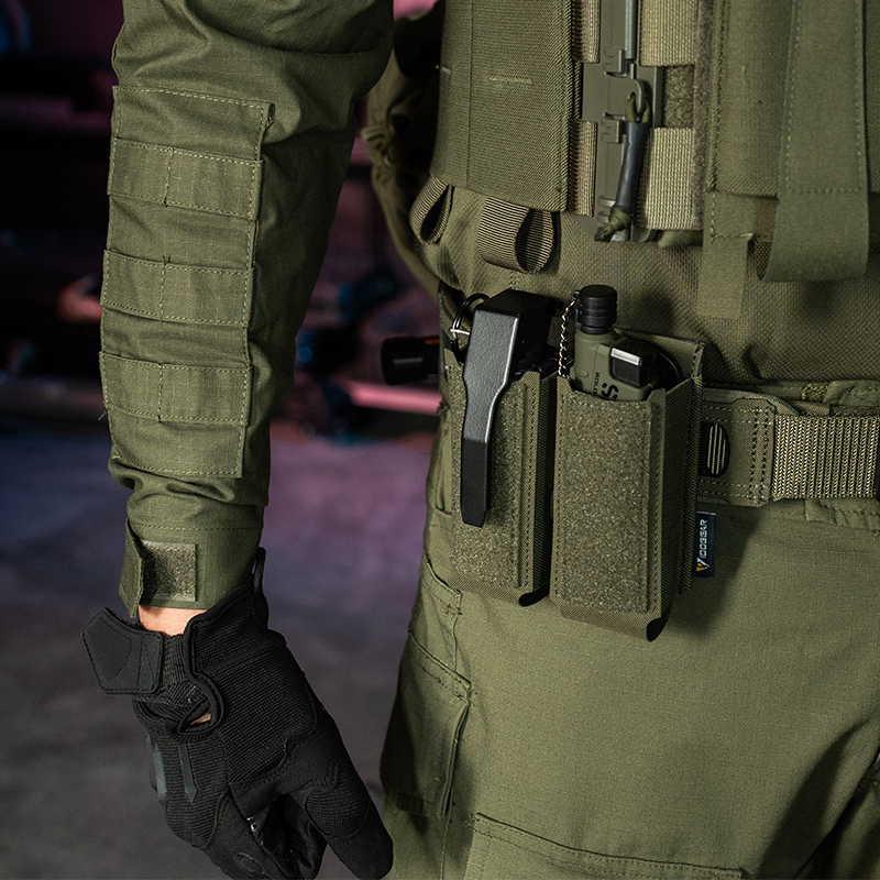 IDOGEAR Tactical Pouch Double MOLLE Belt Bag Detachable Flip-top Pouch 35130