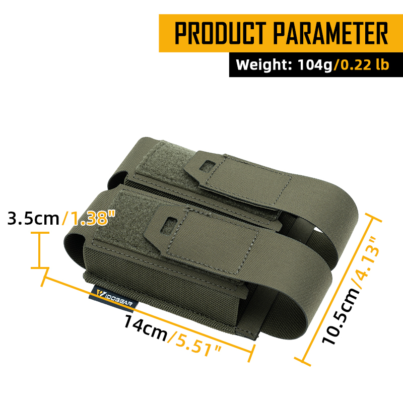 IDOGEAR Tactical Pouch Double MOLLE Belt Bag Detachable Flip-top Pouch 35130