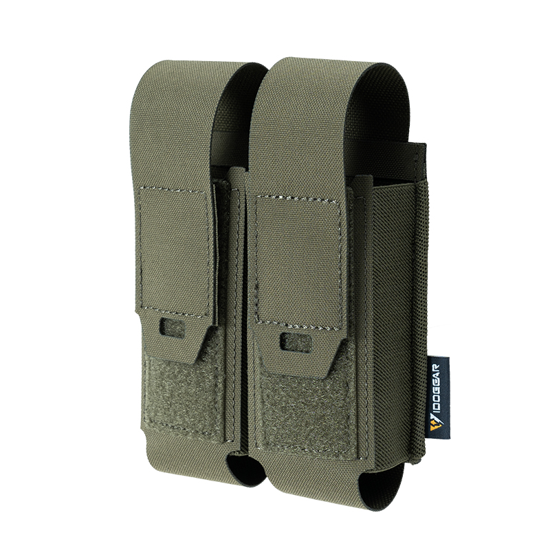 IDOGEAR Tactical Pouch Double MOLLE Belt Bag Detachable Flip-top Pouch