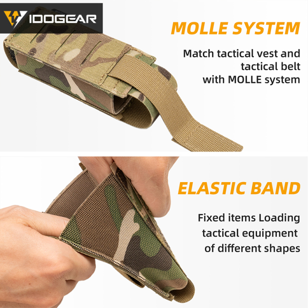 IDOGEAR Multi-Tool Pouch Adjustable Flip Cover Tool Holder MOLLE Pouch 35133