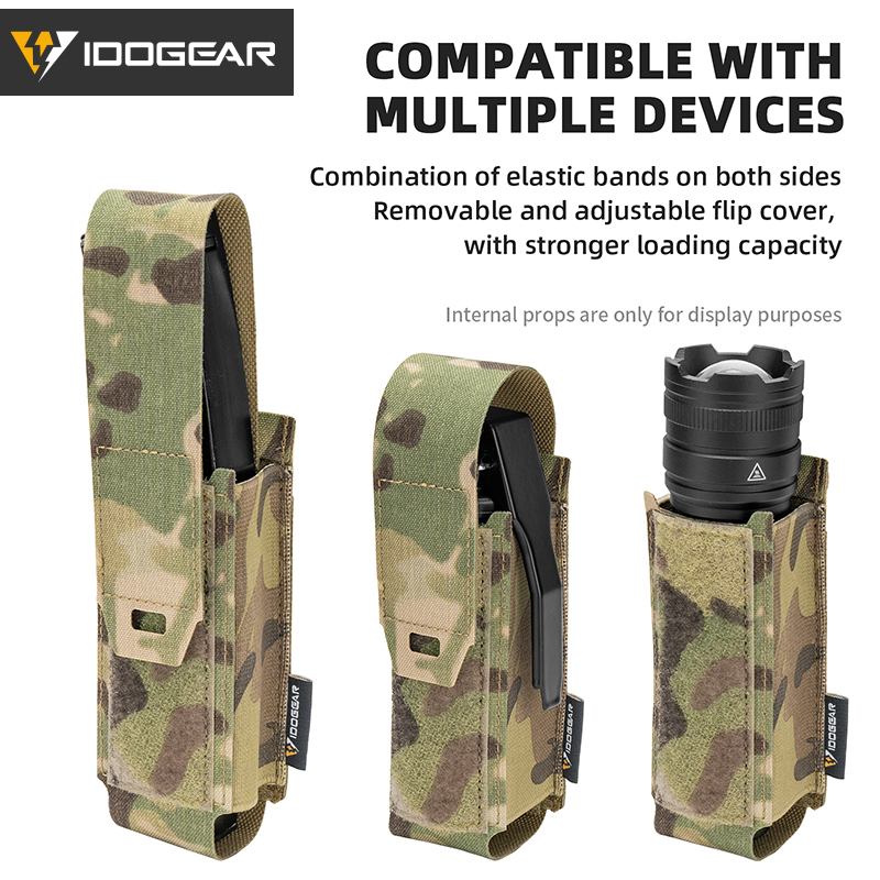 IDOGEAR Multi-Tool Pouch Adjustable Flip Cover Tool Holder MOLLE Pouch 35133