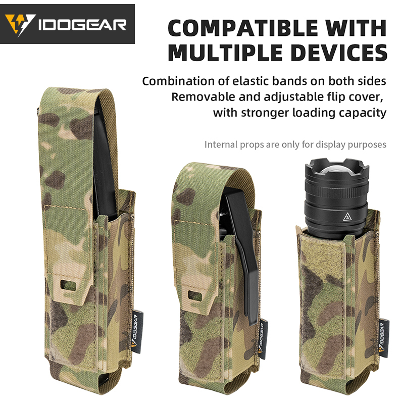 IDOGEAR Multi-Tool Pouch Adjustable Flip Cover Tool Holder MOLLE Pouch 35133