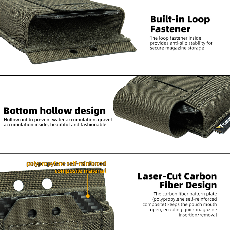 IDOGEAR Tactica 556 Single Mag Pouch Top Stretch Elastic Quick Draw Open 35135