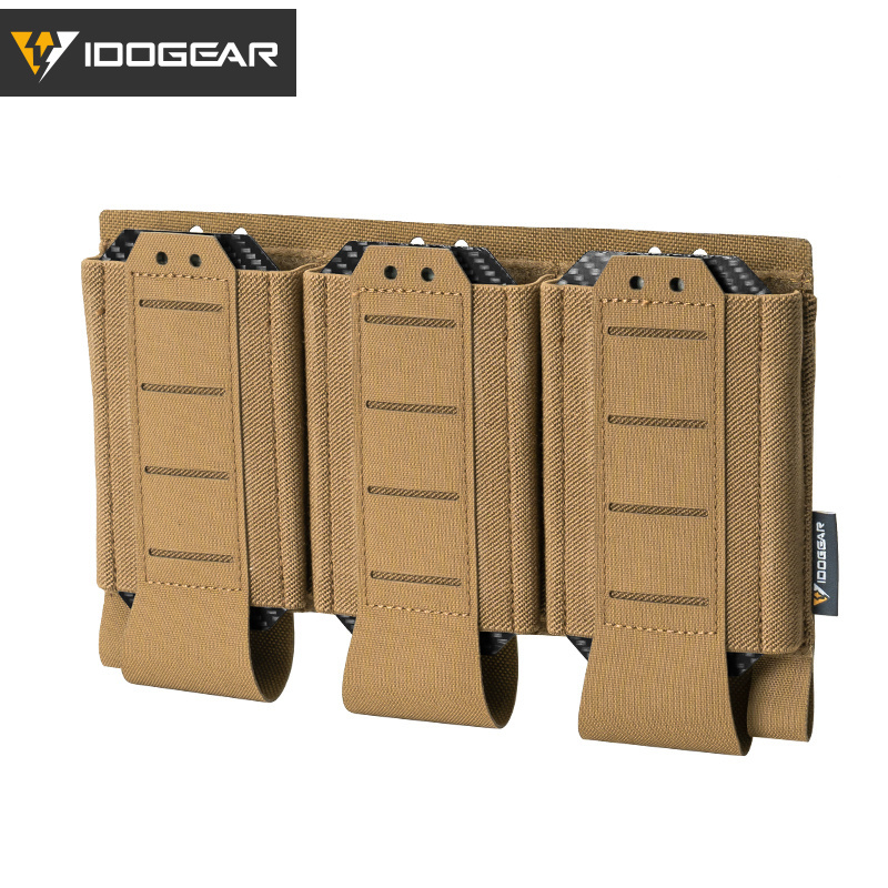 IDOGEAR Tactical Triple Mag Pouch Storage Rigid MOLLE System Sturdy 556 Triple Mag Holder 35136