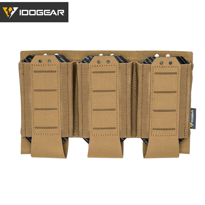 IDOGEAR Tactical Triple Mag Pouch Storage Rigid MOLLE System Sturdy 556 Triple Mag Holder 35136