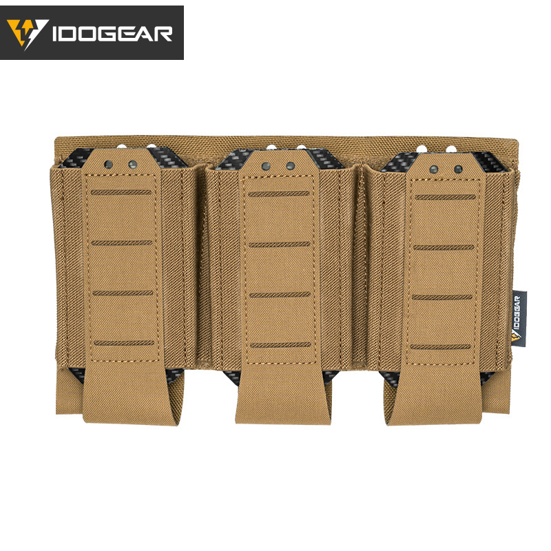 IDOGEAR Tactical Triple Mag Pouch Storage Rigid MOLLE System Sturdy 556 Triple Mag Holder 35136