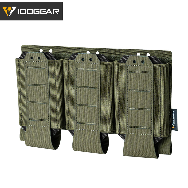 IDOGEAR Tactical Triple Mag Pouch Storage Rigid MOLLE System Sturdy 556 Triple Mag Holder 35136