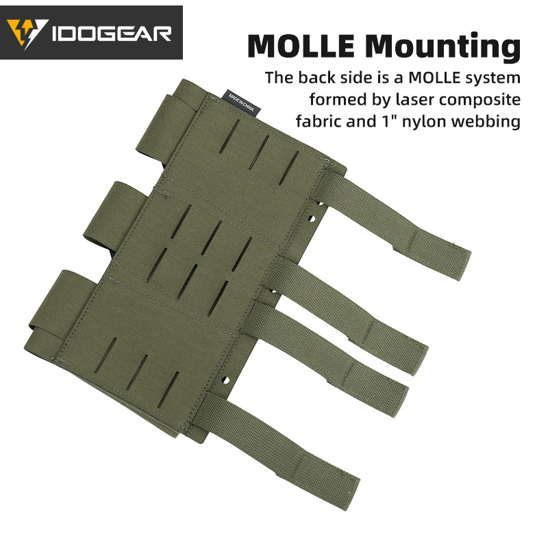 IDOGEAR Tactical Triple Mag Pouch Storage Rigid MOLLE System Sturdy 556 Triple Mag Holder 35136