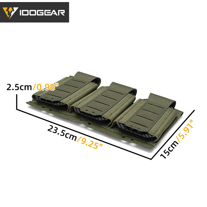 IDOGEAR Tactical Triple Mag Pouch Storage Rigid MOLLE System Sturdy 556 Triple Mag Holder 35136