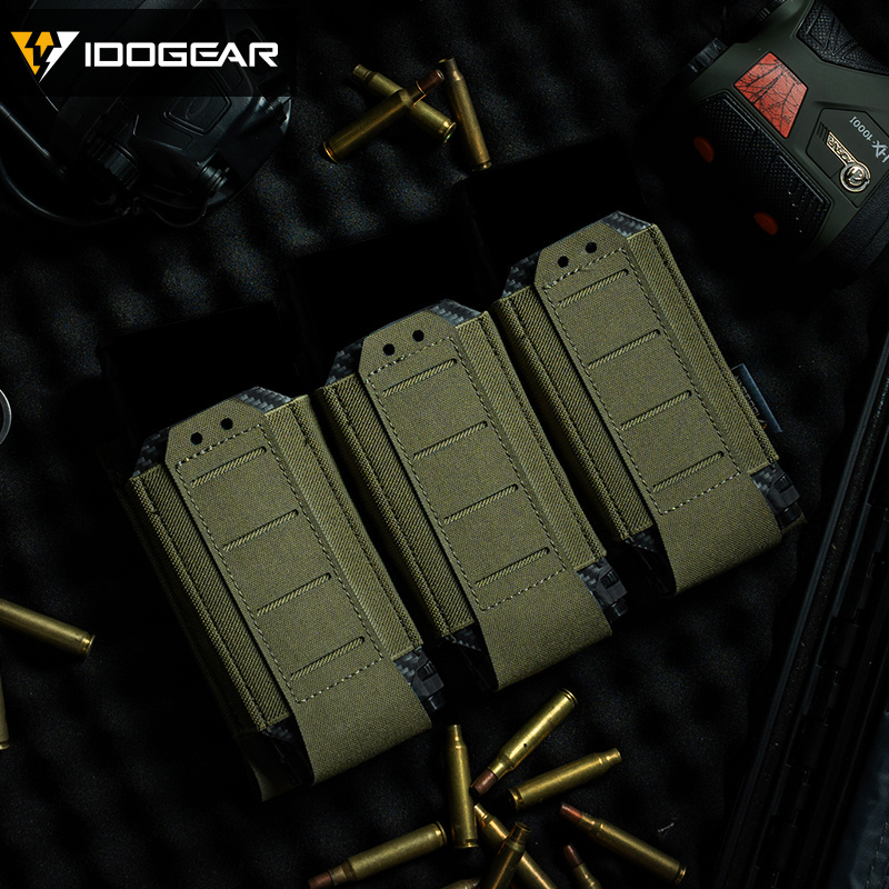 IDOGEAR Tactical Triple Mag Pouch Storage Rigid MOLLE System Sturdy 556 Triple Mag Holder 35136