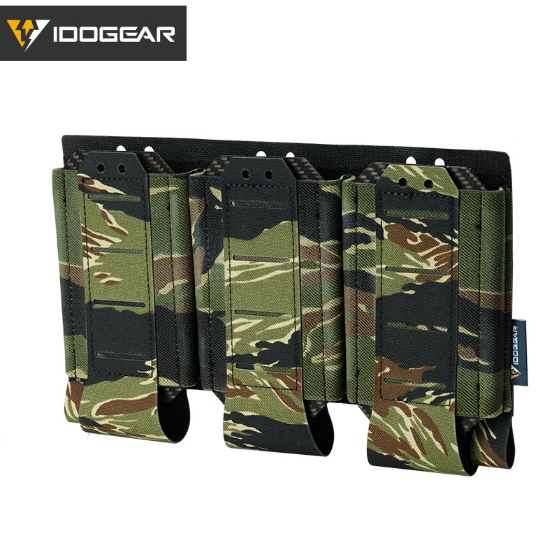IDOGEAR Tactical Triple Mag Pouch Storage Rigid MOLLE System Sturdy 556 Triple Mag Holder 35136