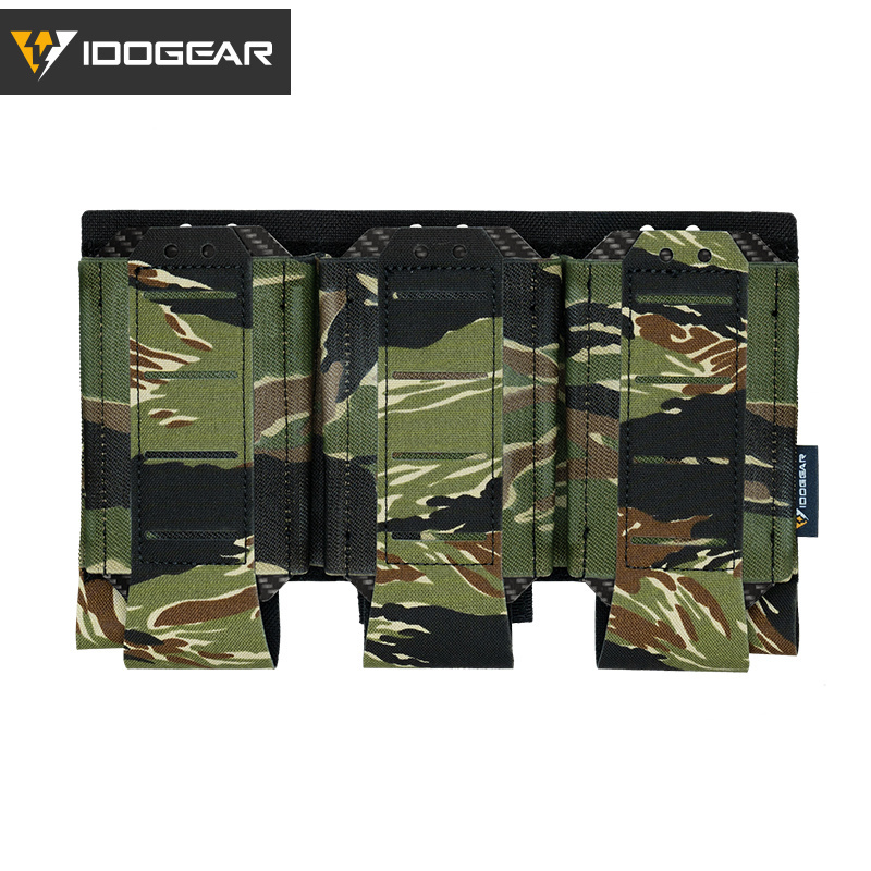 IDOGEAR Tactical Triple Mag Pouch Storage Rigid MOLLE System Sturdy 556 Triple Mag Holder 35136