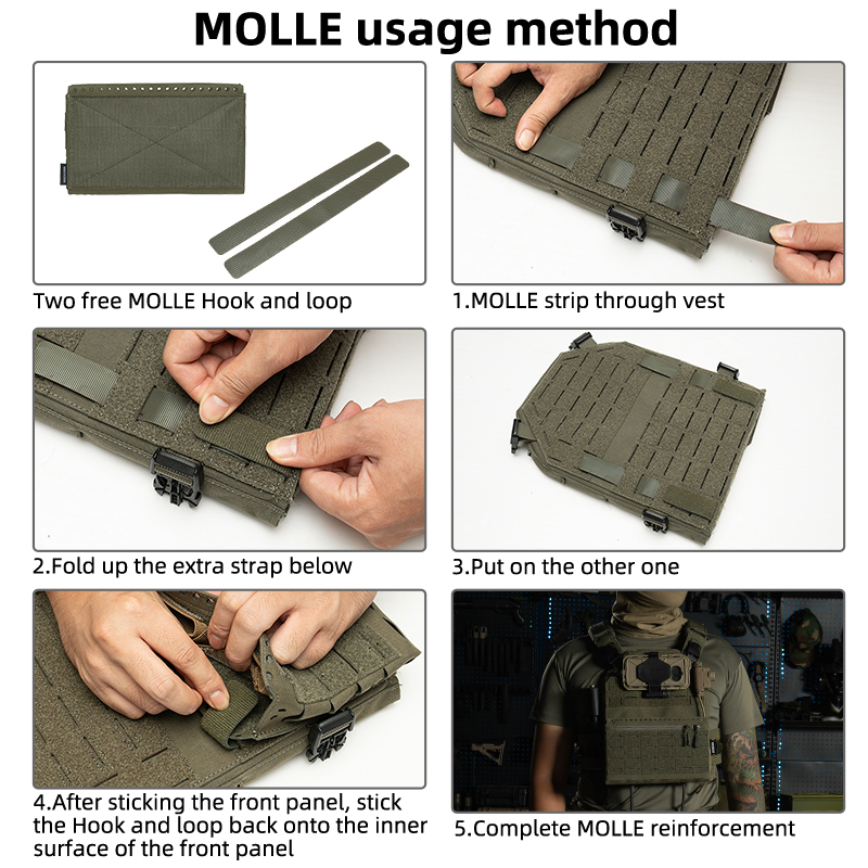 IDOGEAR Tactical Front Panel Hook&loop MOLLE for Tactical Vest Front Pouch 35138