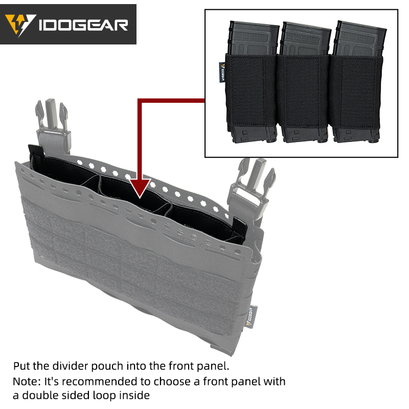 IDOGEAR Tactical Triple 556 Insert Mag Pouch SS Style for MK3/MK4/MK5 Front Panel Insert Mag Holder 35139