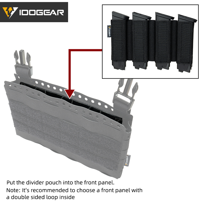 IDOGEAR Tactical 9mm Insert Mag Pouch SS Style for MK3/MK4/MK5 Front Panel 35140